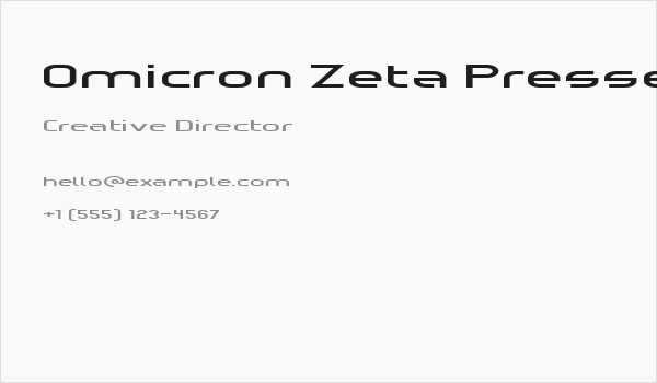 Omicron Zeta Pressed Business Card