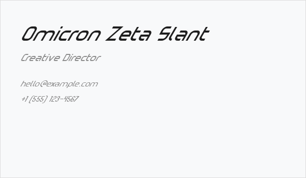 Omicron Zeta Slant Business Card