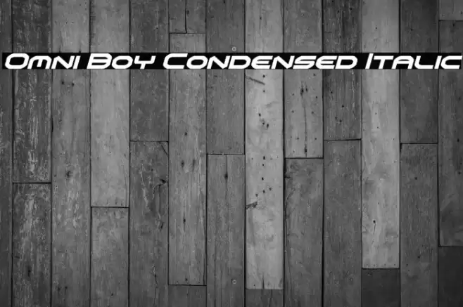 Omni Boy Condensed Italic Font examples