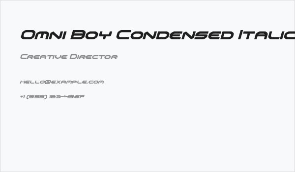 Omni Boy Condensed Italic Business Card