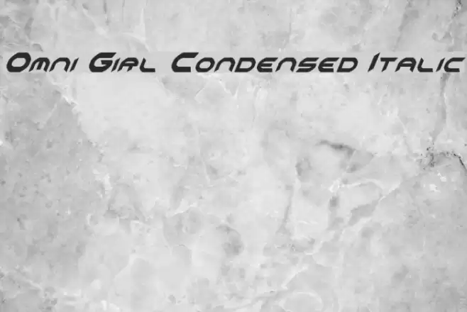 Omni Girl Condensed Italic Font examples