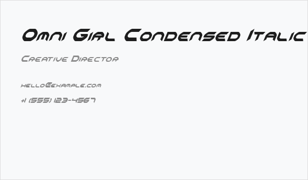 Omni Girl Condensed Italic Business Card