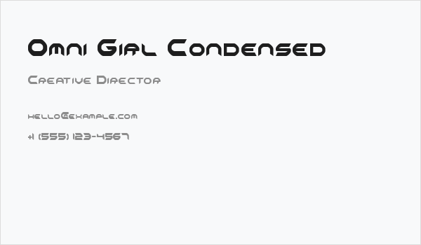 Omni Girl Condensed Business Card