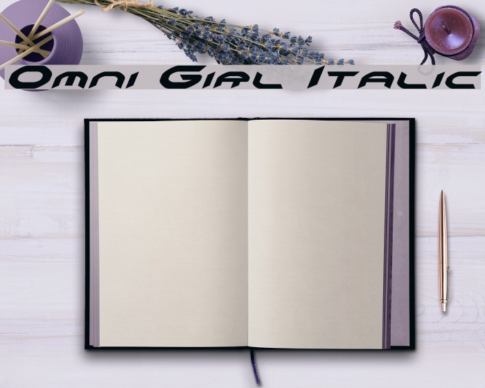 Omni Girl Italic Font examples
