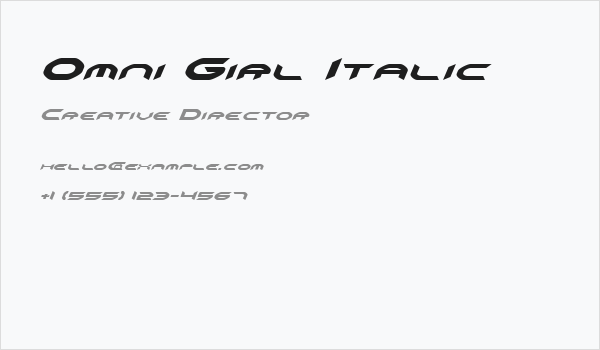 Omni Girl Italic Business Card