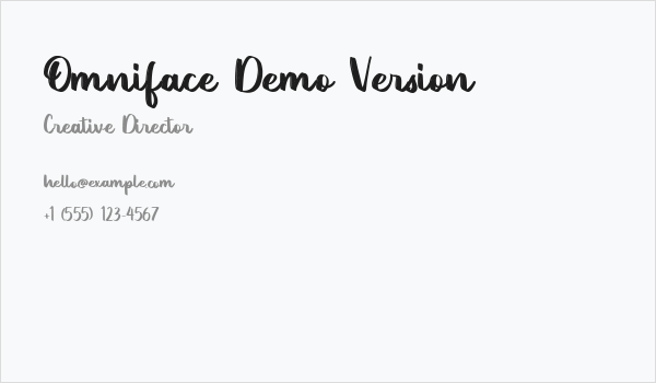 Omniface Demo Version Business Card