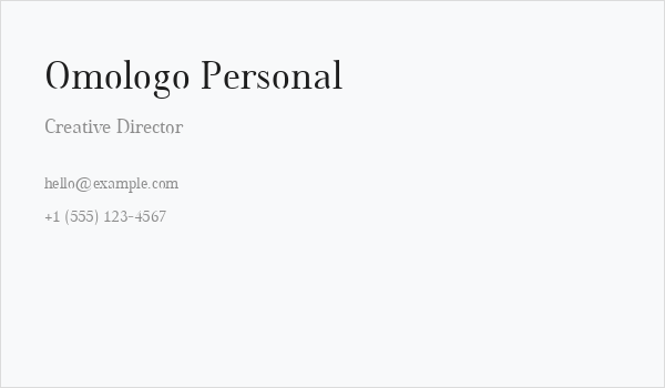 Omologo Personal Business Card