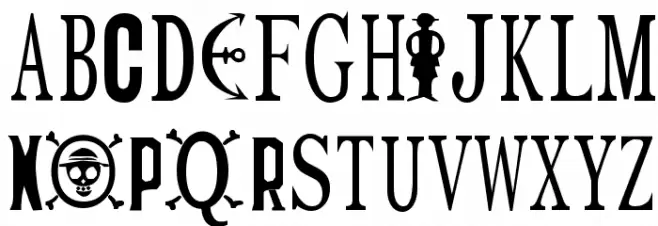 ONE PIECE Шрифта ВЕРХНИЙ