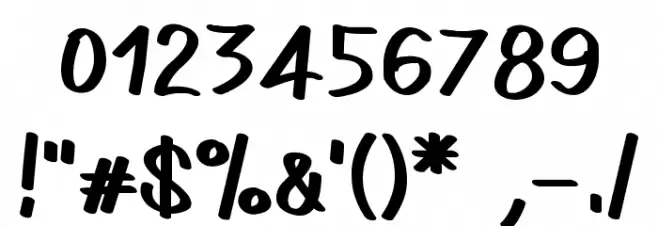 ONEFINGER_CRE Font OTHER CHARS