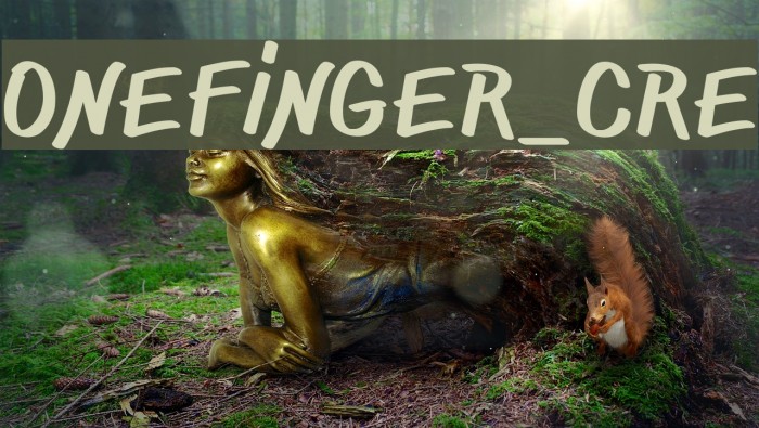 ONEFINGER_CRE Font examples