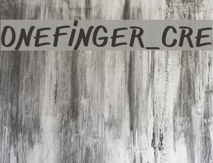 ONEFINGER_CRE Font examples