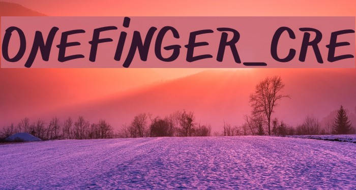 ONEFINGER_CRE Font examples