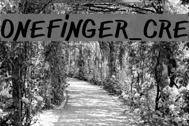 ONEFINGER_CRE Font examples
