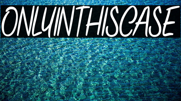 ONLYINTHISCASE Font examples
