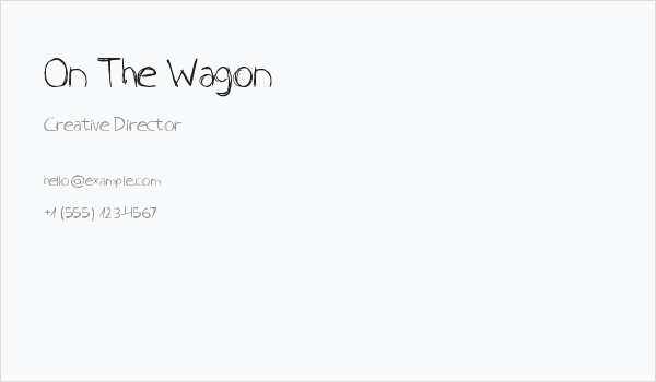 On The Wagon Business Card