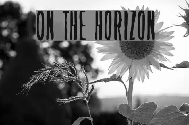 On the horizon Font examples