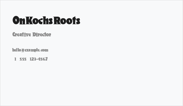 OnKochsRoots Business Card