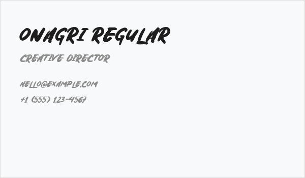 Onagri Regular Business Card