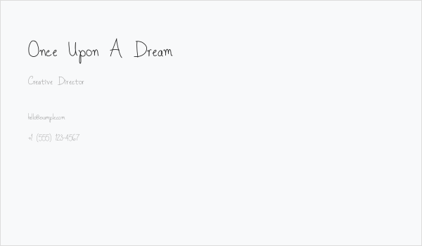 Once Upon A Dream  Business Card