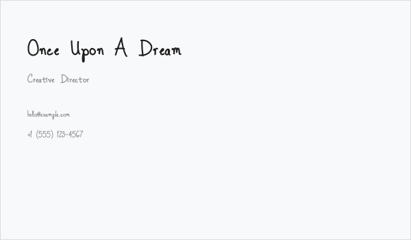 Once Upon A Dream Business Card
