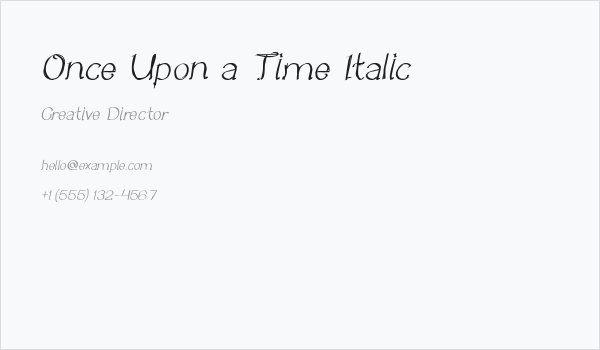 Once Upon a Time Italic Business Card
