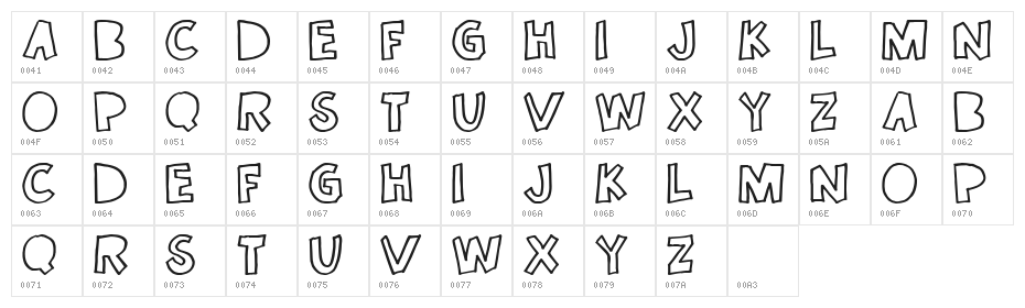 Once in a while Character Map