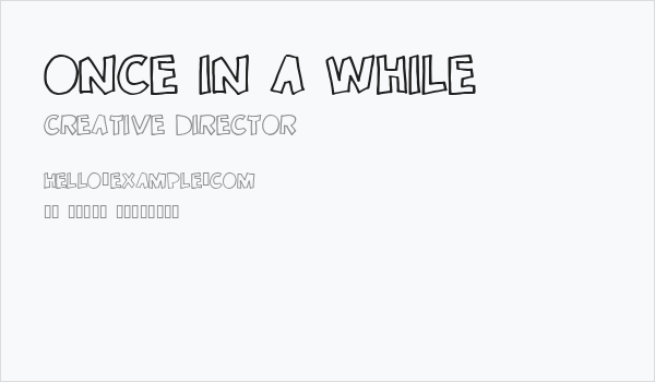 Once in a while Business Card