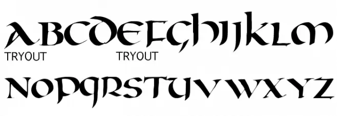 Oncial Tryout फ़ॉन्ट अपरकेस