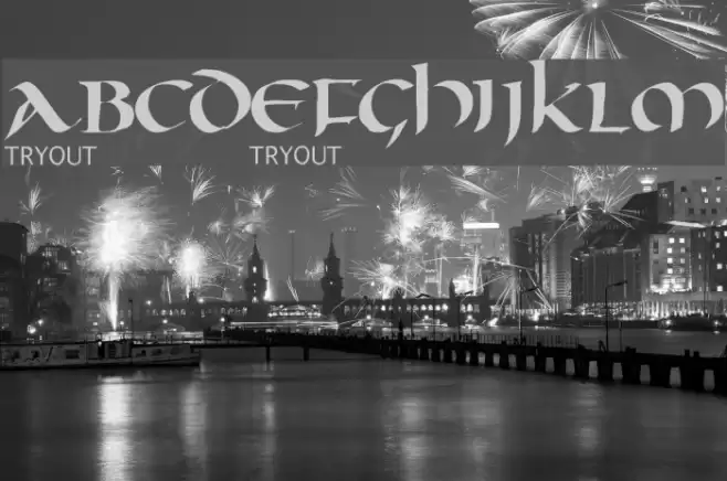 Oncial Tryout फ़ॉन्ट examples