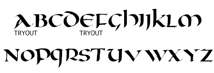 Oncial Tryout Font LOWERCASE