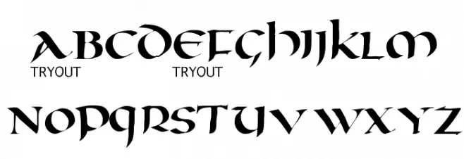 Oncial Tryout फ़ॉन्ट लोअरकेस