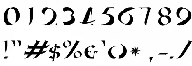 Oncial Font Alte caractere