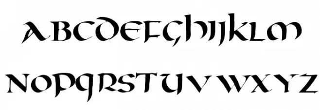 Oncial خط أحرف صغيرة