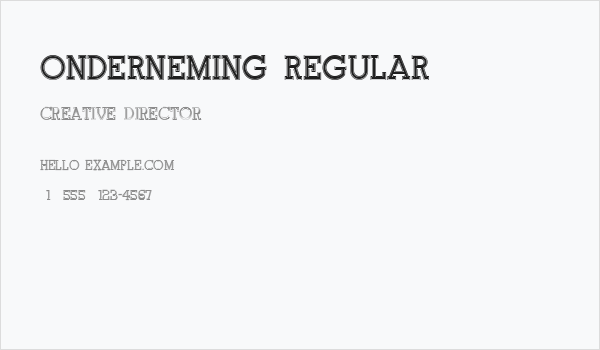 Onderneming Regular Business Card