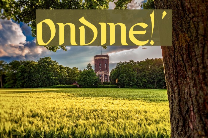 Ondine!` Font examples