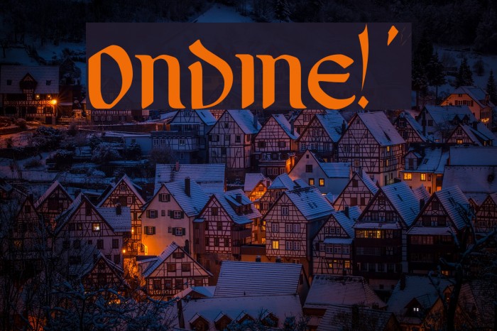 Ondine!` Font examples