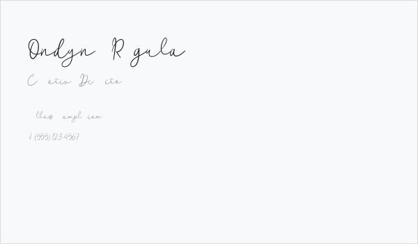 Ondyne Regular Business Card