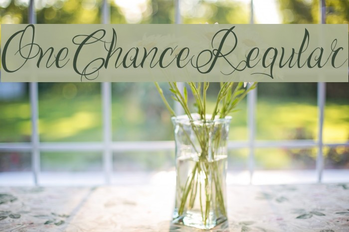 One Chance Regular Font examples