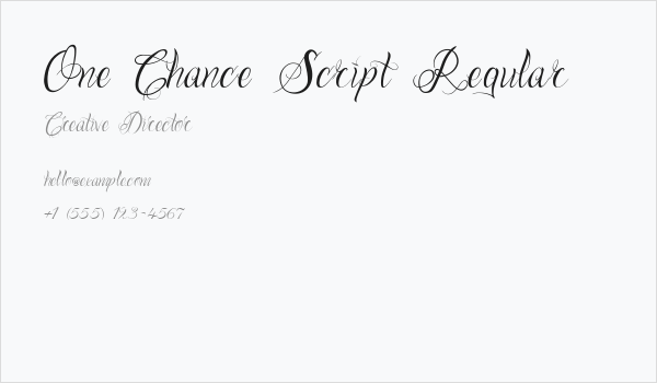 One Chance Script Regular Business Card