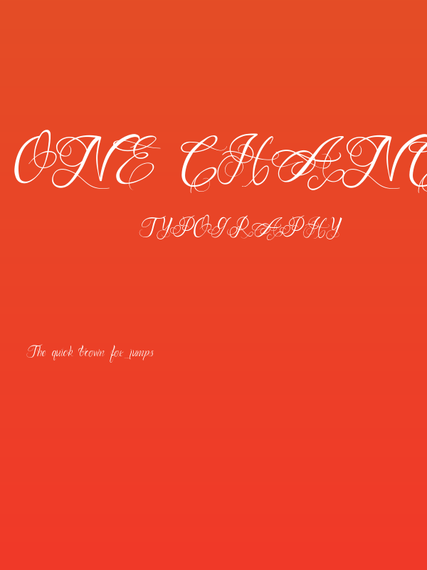 One Chance Script Regular Poster