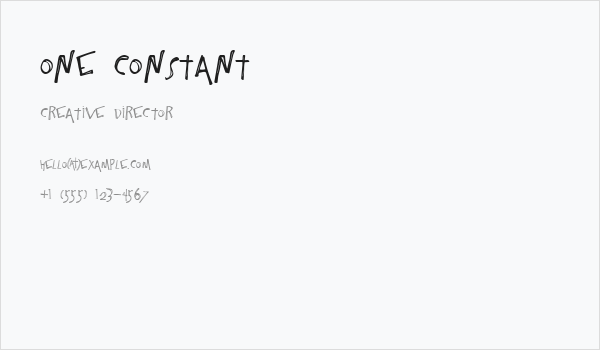 One Constant Business Card