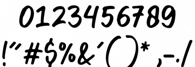 One Crayon Font OTHER CHARS