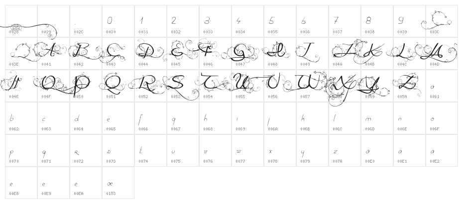 One Day After Rain1 Character Map