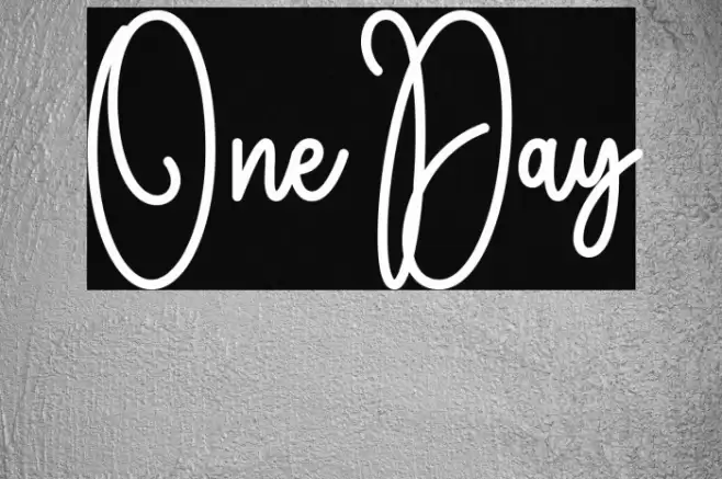 One Day Schriftart examples