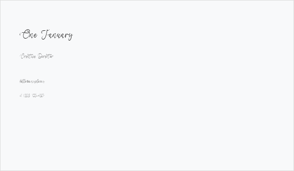 One January Business Card