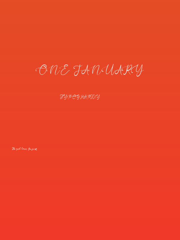 One January Poster