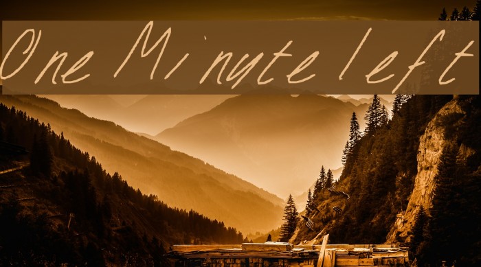 One Minute left Font examples
