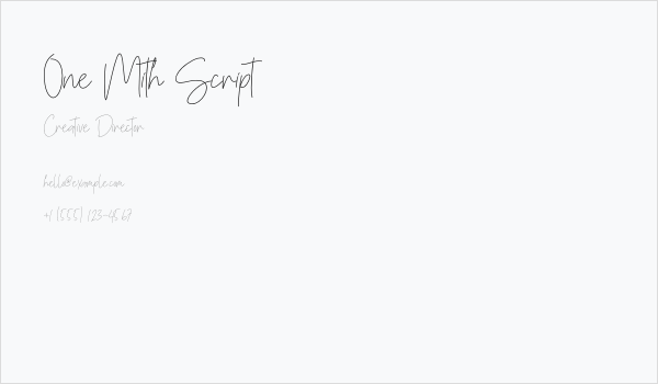 One Mith Script Business Card