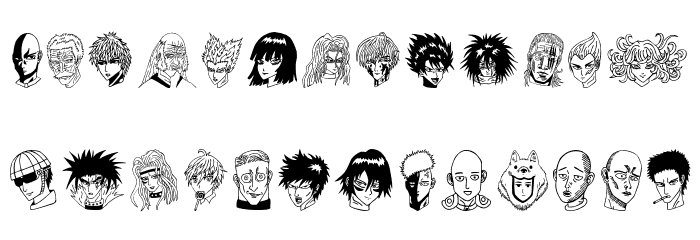 One Punch Man Painting Font LOWERCASE