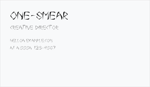 One-Smear Business Card